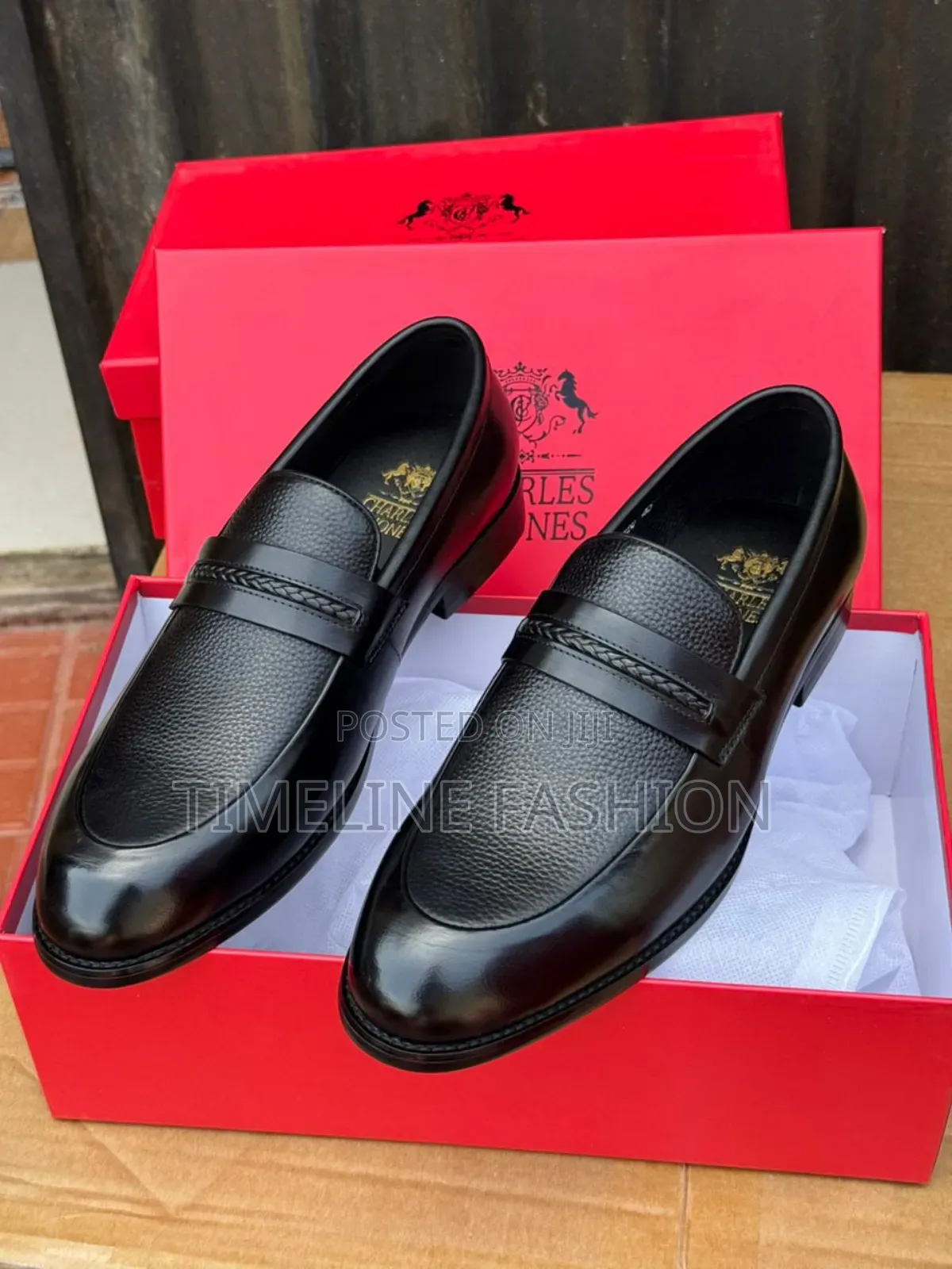 Brand New All Black Charles and Jones Executive Men's Shoes