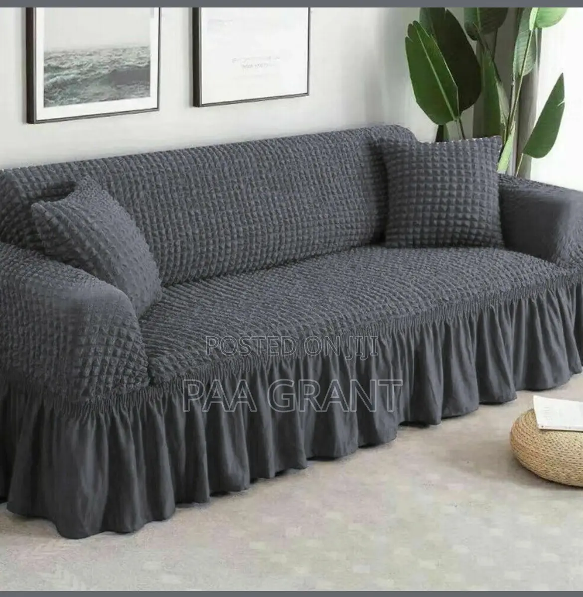 Full Coverage for Wide Sofas (Cotton Sofa Skirt Covers in Diff Colors