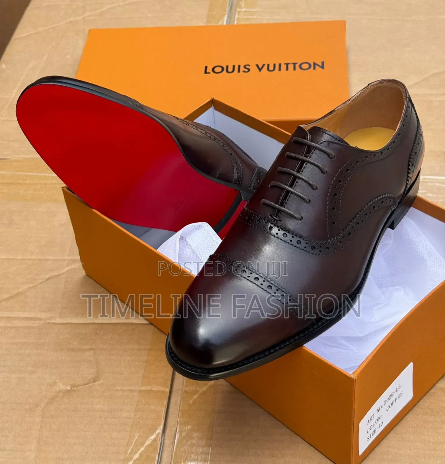 Coffee Brown Louis Vuitton Luxury Men's Lace Up Shoes