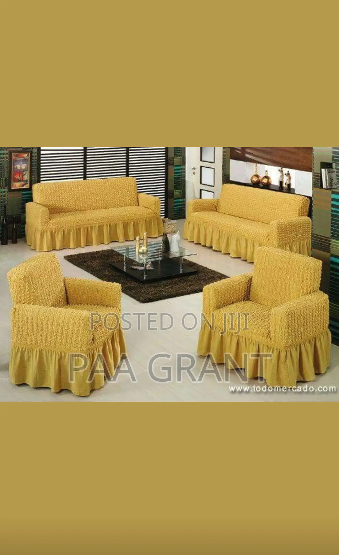 No Size Limit- Perfect Fit(4 PCS Cotton Sofa Skirt Cover in Diff Color