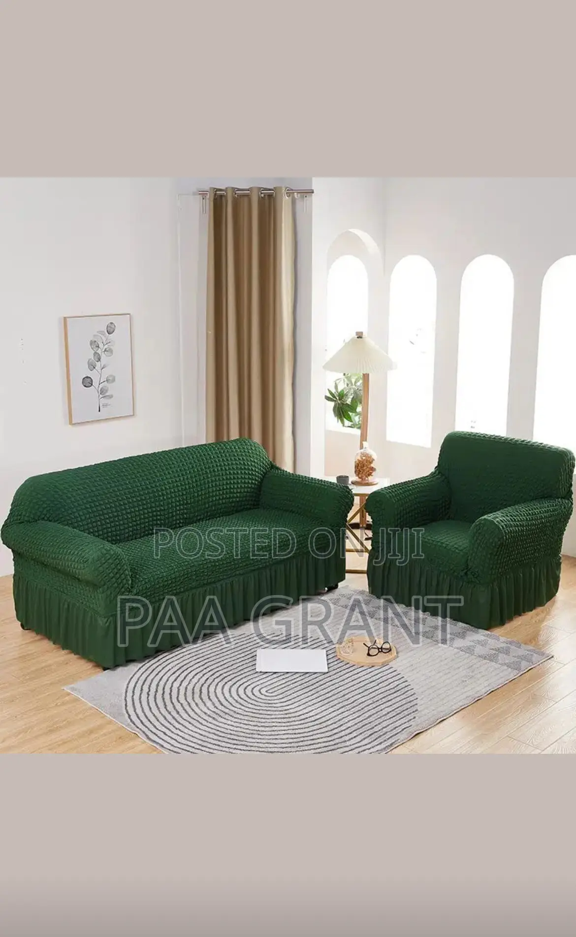 Full Length Cotton 4 PCS Sofa Skirt Covers in Diff Colors