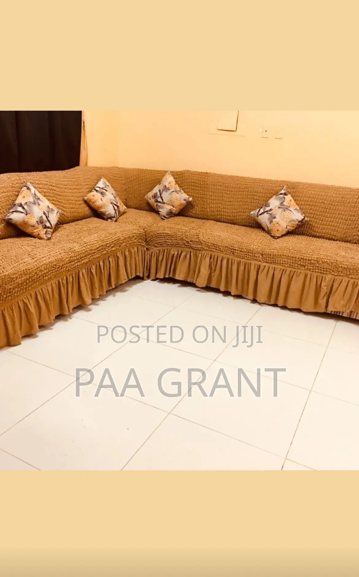 Cover Your Sofa Completely ( 4 PCS Cotton Skirt Covers in Diff Colors