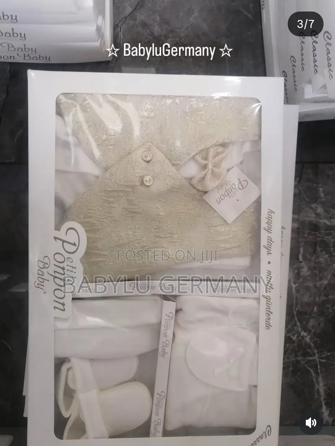 Gold and White Baby Boys Luxury Christening Suit Set