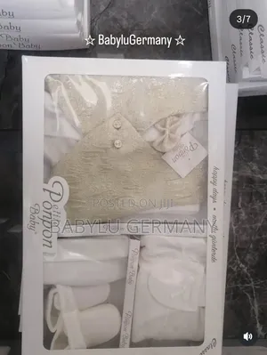 Gold and White Baby Boys Luxury Christening Suit Set