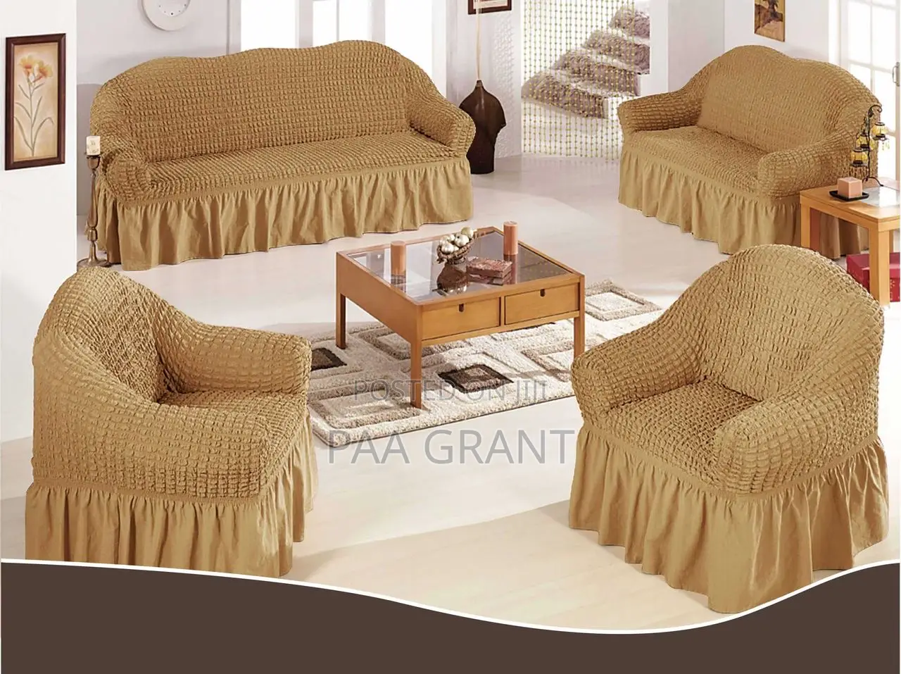 Give Your Sofa Premium Comfort (Only Sold as a Set)4 PCS Skirt Covers