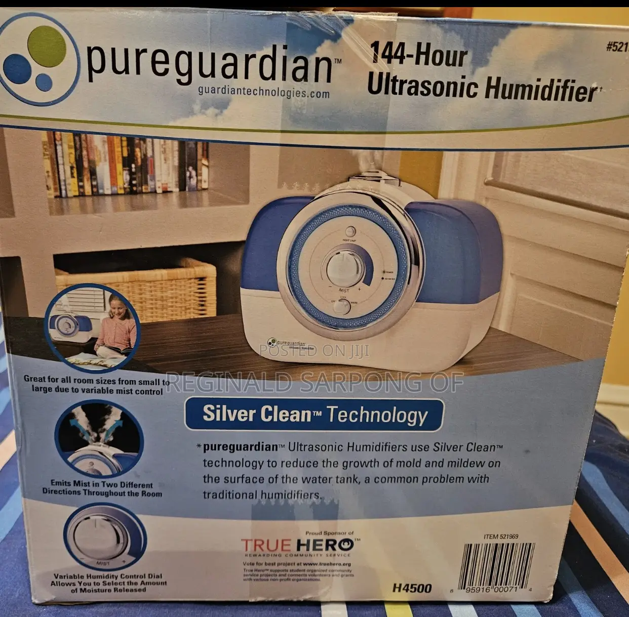 Pureguardian H4500 Ultrasonic Humidifier Warm/Cool Anti-Germ Mist