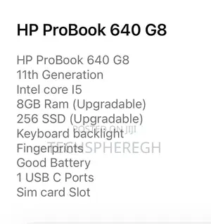 Laptop HP ProBook 640 G8 8GB Intel Core i5 SSD 256GB