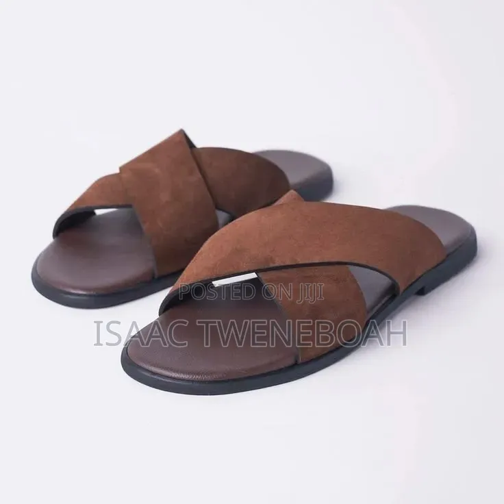 Premium Handmade Tee Slippers – African Leather Sandals