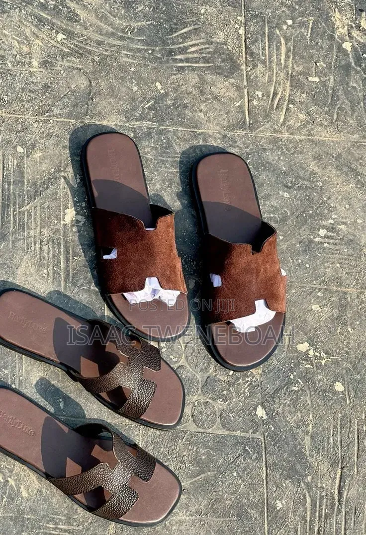 Premium Handmade Tee Slippers – African Leather Sandals