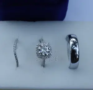 Tungsten Anti-Scratch Silver With Moissanite Wedding Rings