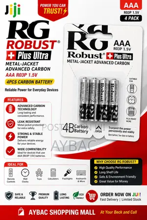 Robust Aaa Carbon Batteries – Pack of 4