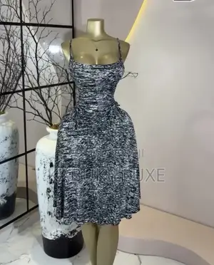 Elegant Marble Print Flare Mini Dress