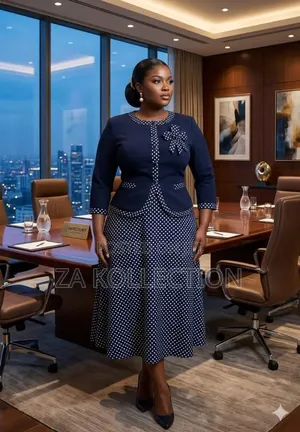 Ladies Buttoned High Waist Office Dress