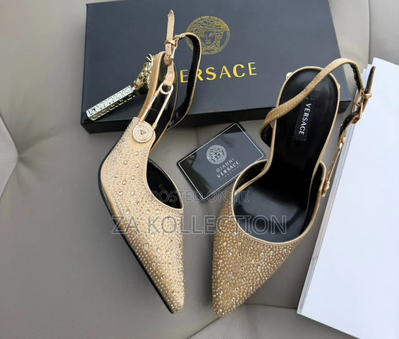 Ladies Fashionable Gold Heels