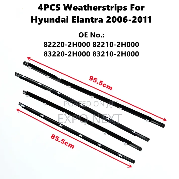 Window Moulding Trim Weatherstrip Chrome Seal for Elantral 1996-2025