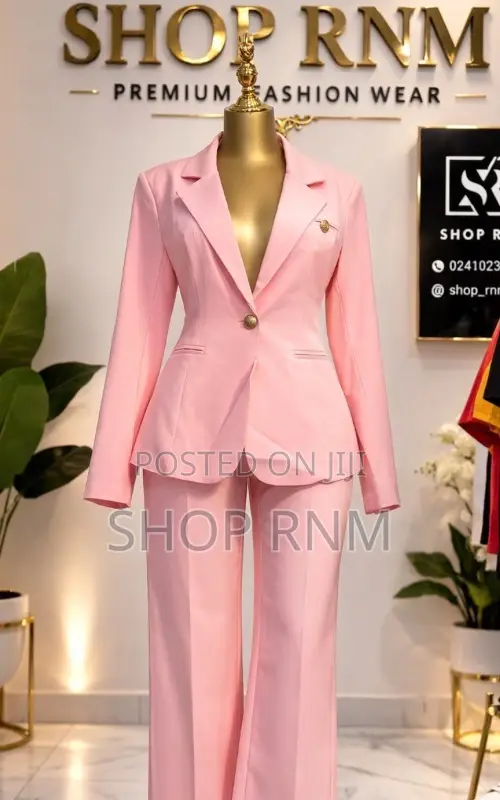 Ladies Pink Trouser Suit Set
