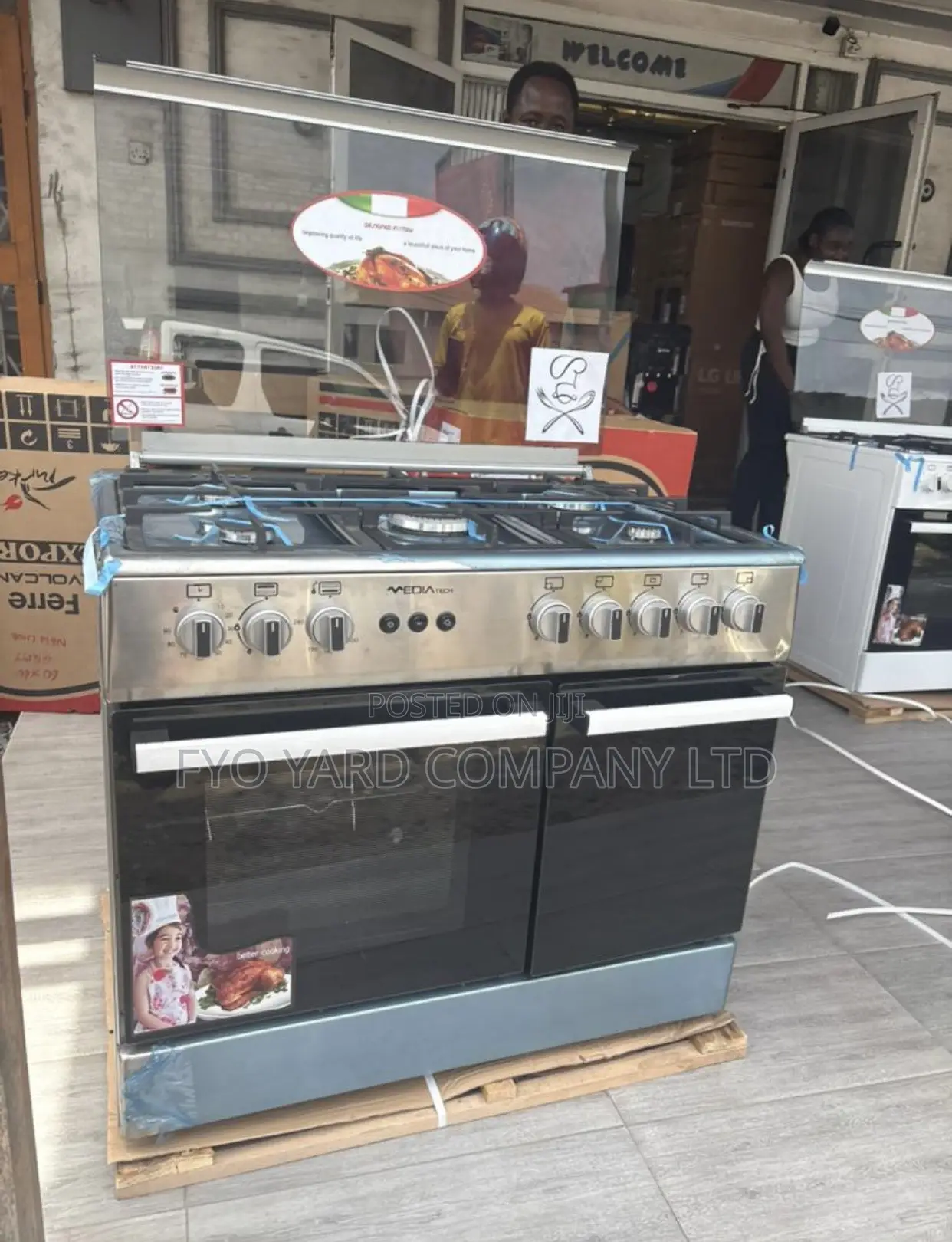 Full Auto Ignition Midea Tech 5 Burner 60x90 Oven Grill Cooker