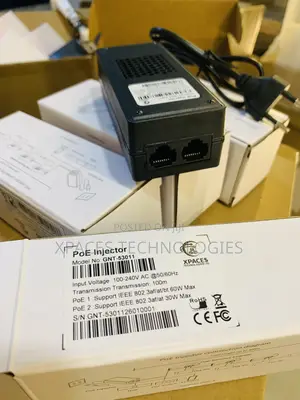 Xpaces GNT-53011 60w Gigabit Poe++ Injector , Poe Adapter