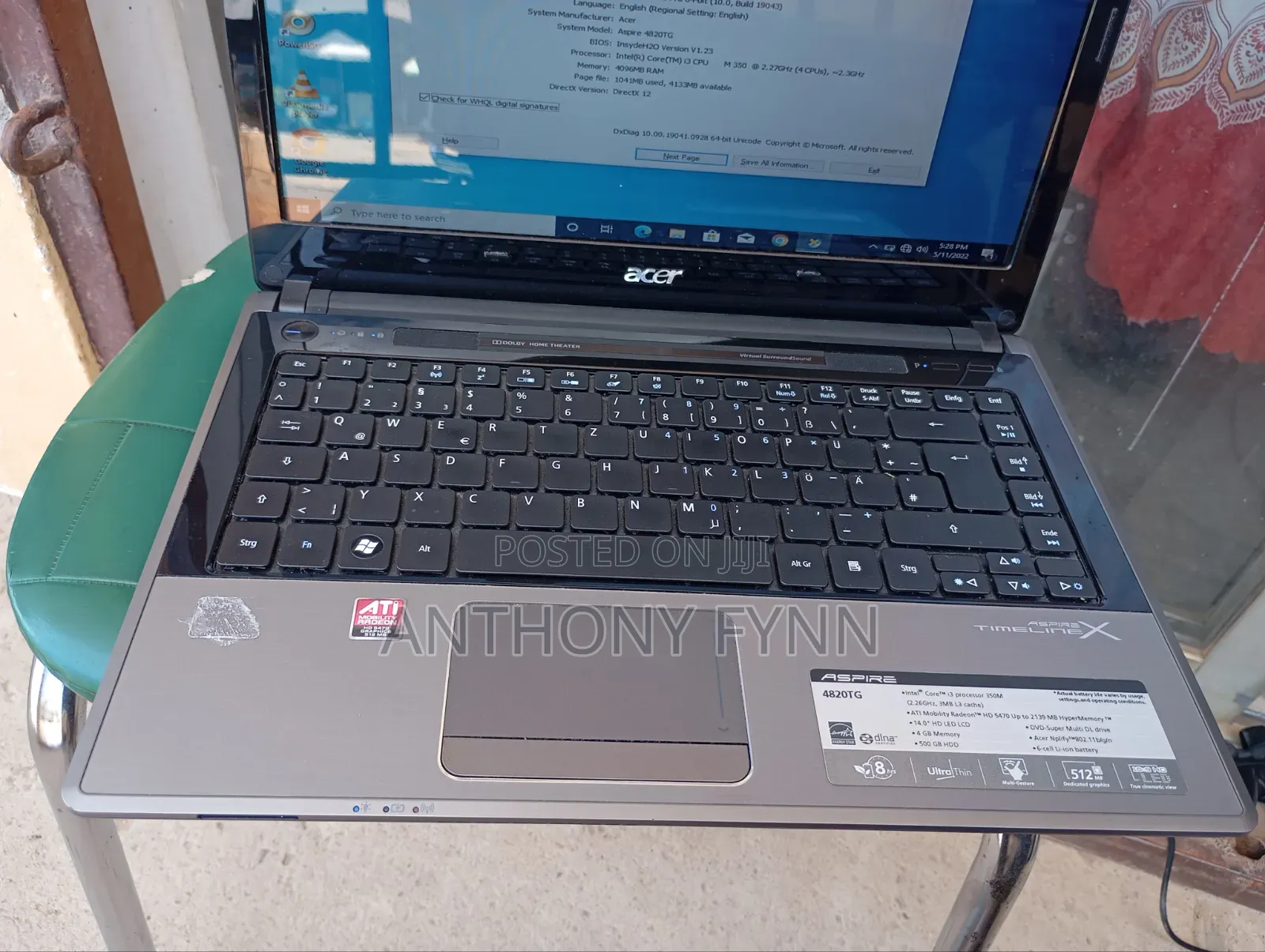 Laptop Acer Aspire 4820TG 4GB Intel Core i3 HDD 500GB