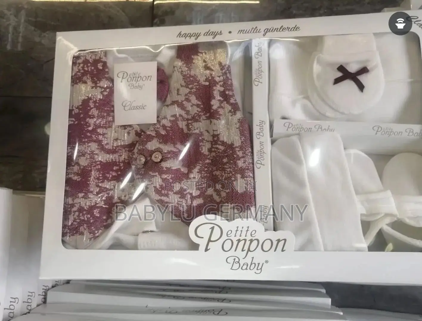 Wine and White Luxury Baby Suit Gift Set