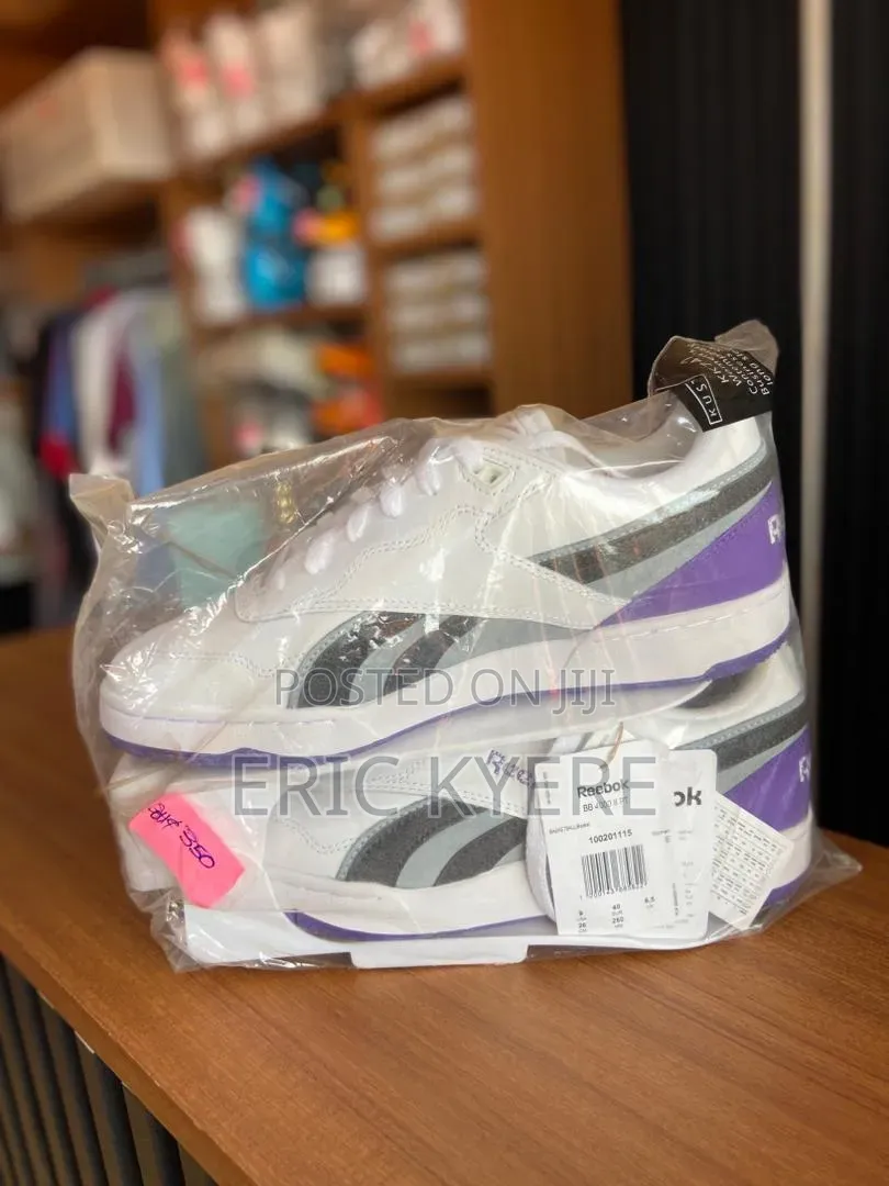 Reebok Classic Casual Sneakers White Purple Grey