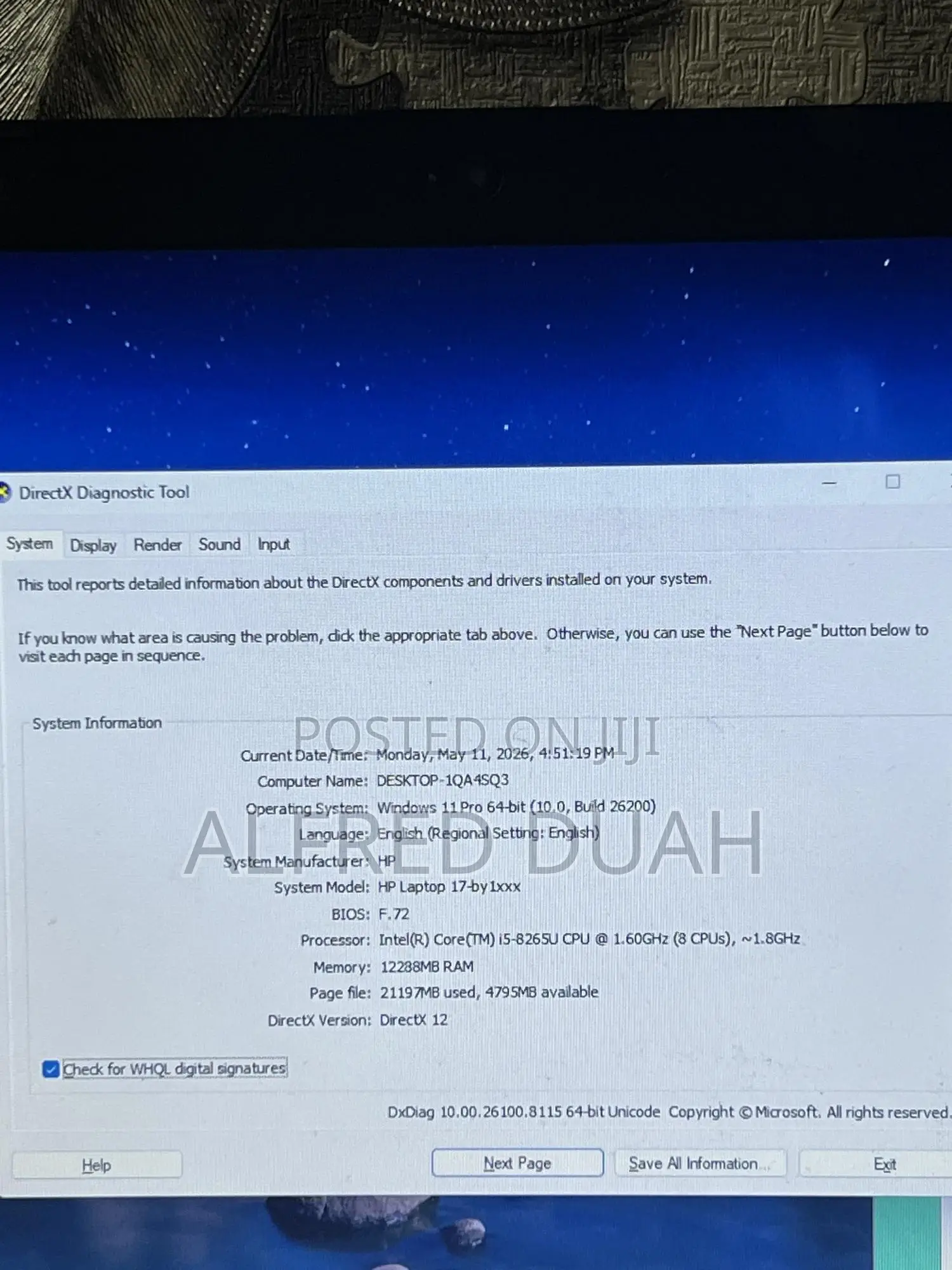 Laptop HP 17-3000 12GB Intel Core i5 HDD+SSD 320GB