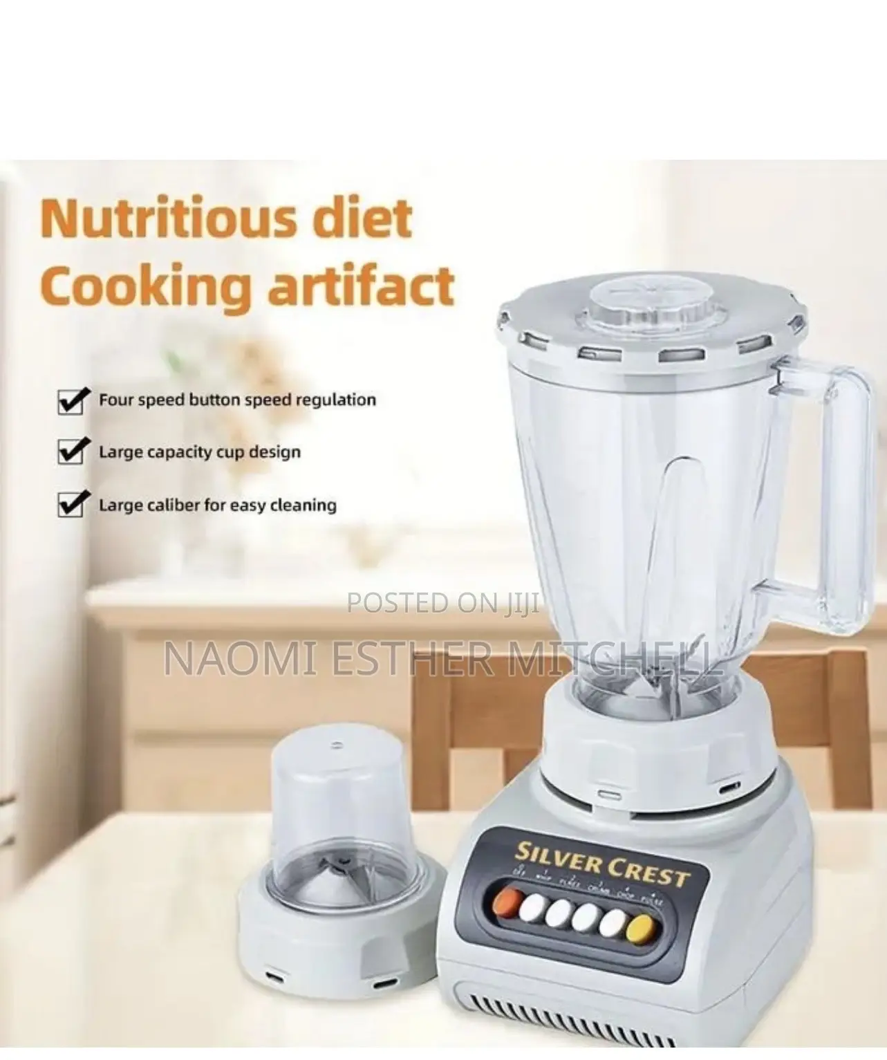 Silver Crest 1.5l Quality Long Lasting High Power 2 in 1 Blender Promo