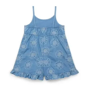Wonder Nation Girls Sleeveless Romper With Ruffle Hem - 4 and 5 Years