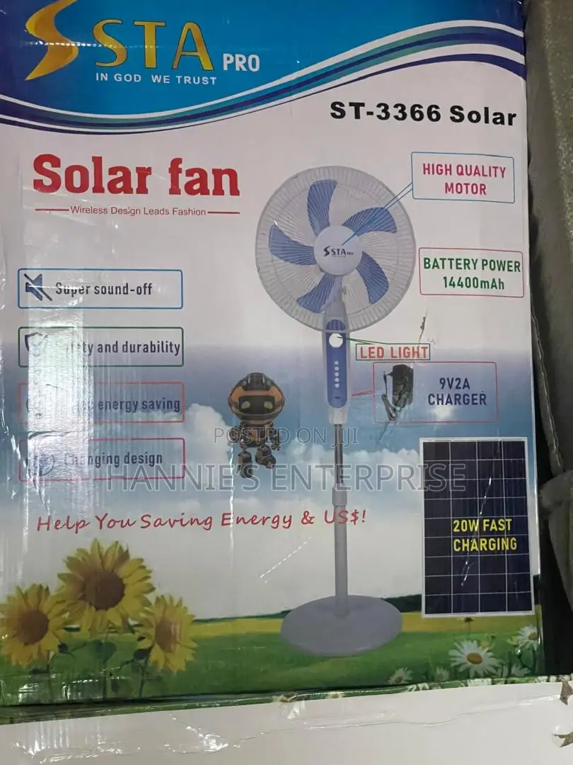 Rechargeable Fan With Solar Panel