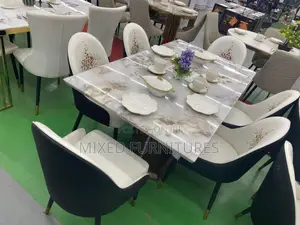 Executive Marble Table With Leather Chairs