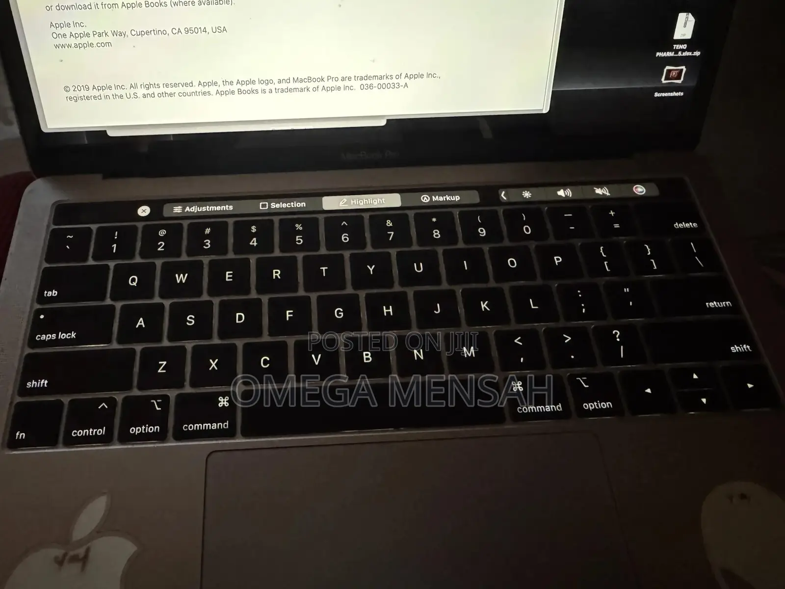 Laptop Apple MacBook Pro 2019 8GB Intel Core i5 HDD 250GB