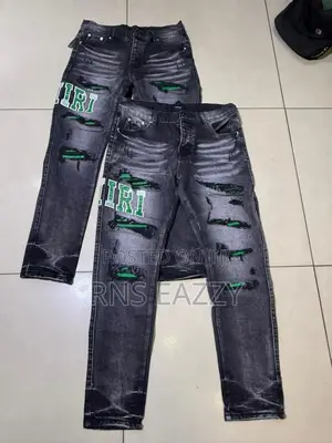 Amiri Skinny Jeans With Multi Patchwork- Streetwear Unisex