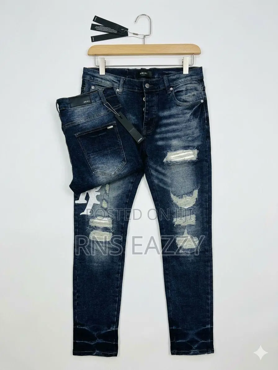 Amiri Skinny Jeans With Multi Patchwork- Streetwear Unisex