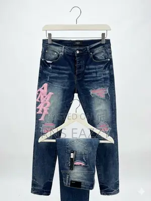 Amiri Skinny Jeans With Multi Patchwork- Streetwear Unisex