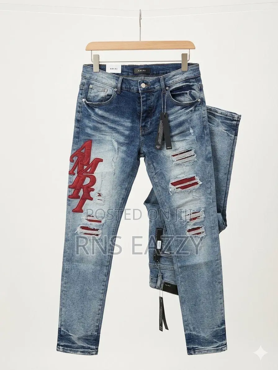 Amiri Skinny Jeans With Multi Patchwork- Streetwear Unisex