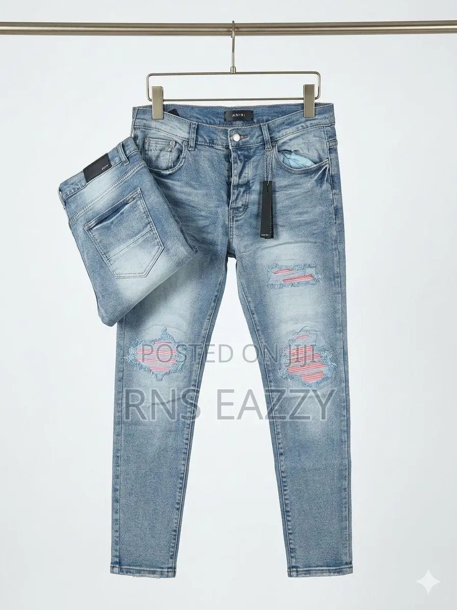 Amiri Skinny Jeans With Multi Patchwork- Streetwear Unisex
