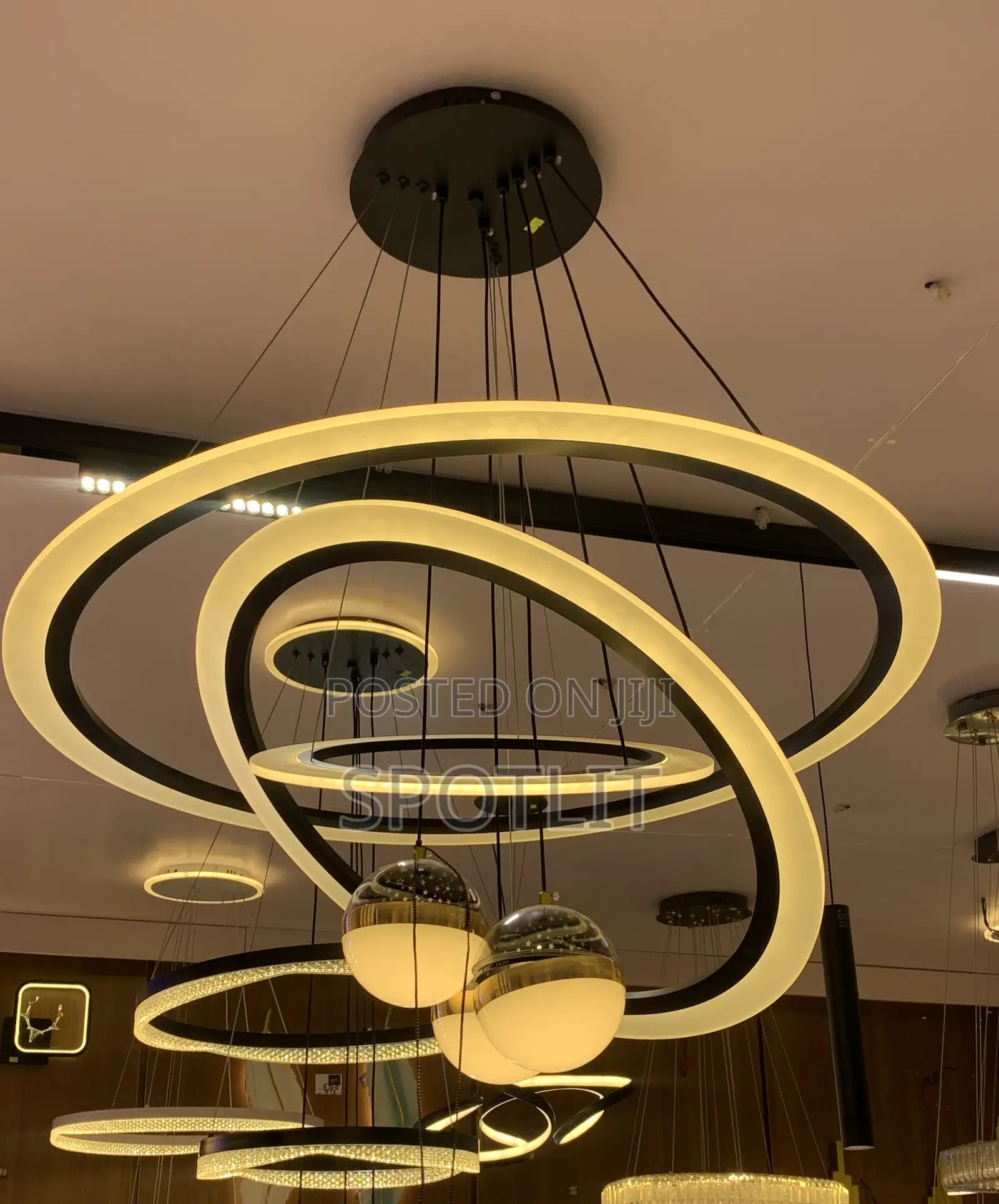 A Modern 3-ring Led Pendant Chandelier