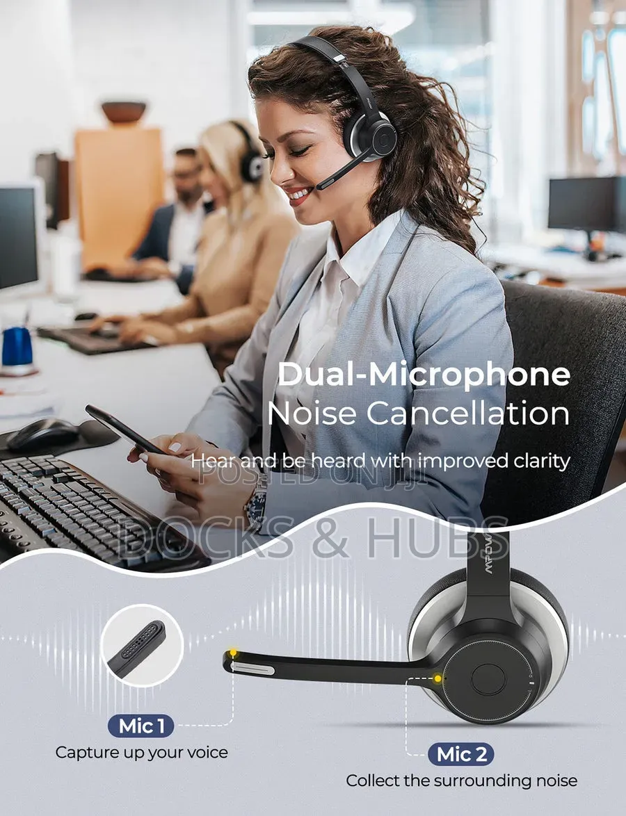 Mpow Hc5 V5.0 Bluetooth Headset With Dual Mic