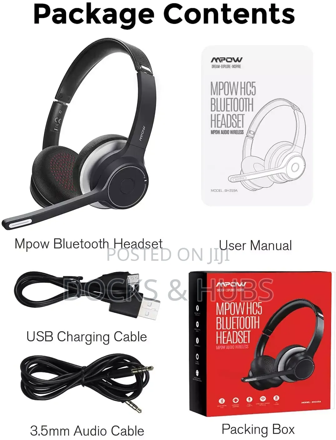 Mpow Hc5 V5.0 Bluetooth Headset With Dual Mic