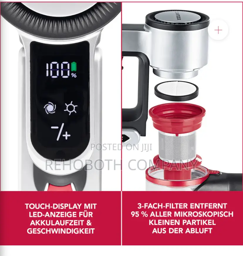 Cleanmaxx Akku-Zyklon-Staubsauger Digital-Display Vacuum Cleaner
