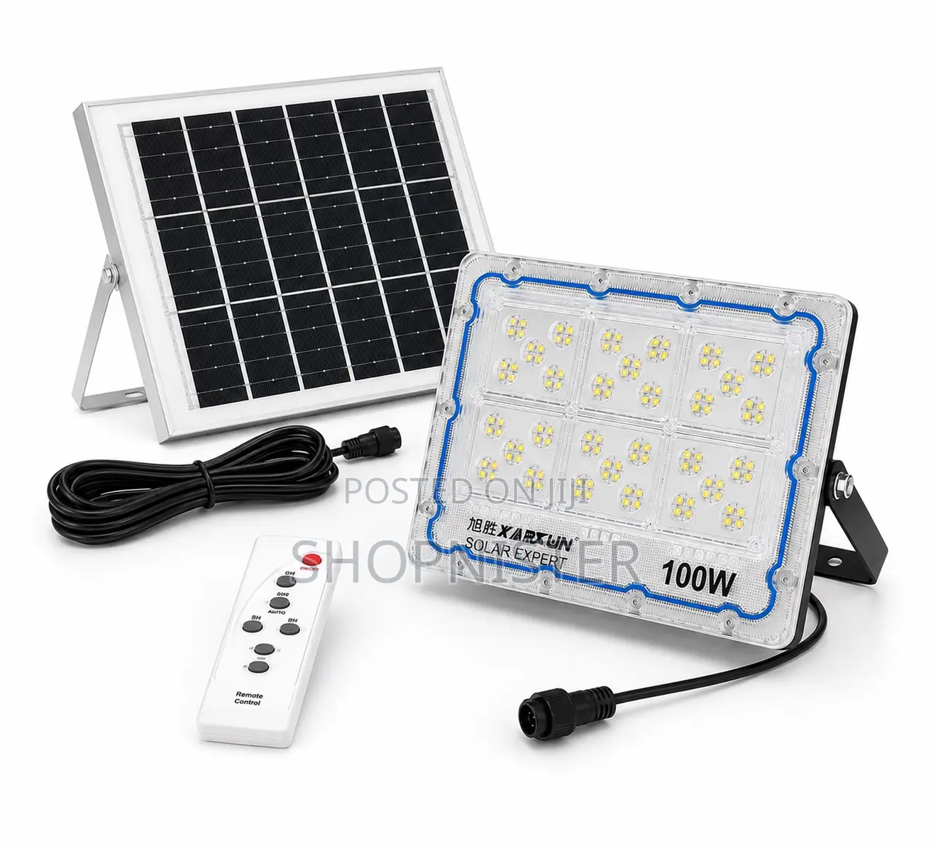 100w Solar Flood Light With Panel