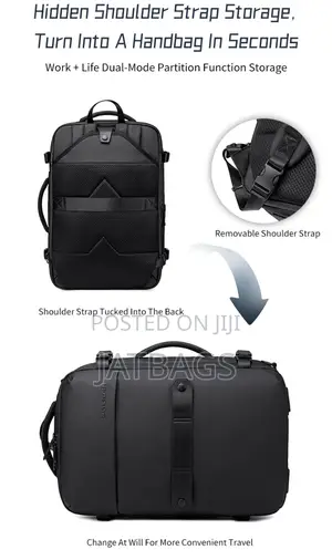 Expandable Backpack Plus Detachable Crossbody Bag (Free Delivery)