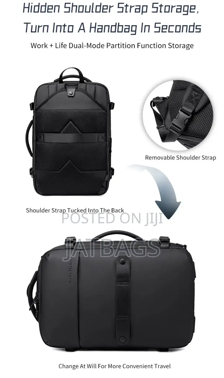 Expandable Backpack Plus Detachable Crossbody Bag (Free Delivery)