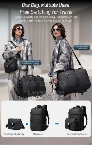 Expandable Backpack Plus Detachable Crossbody Bag (Free Delivery)