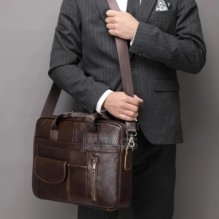 Genuine Leather Coffee Colour Bag for 14-15" Laptop (Free Delivery)