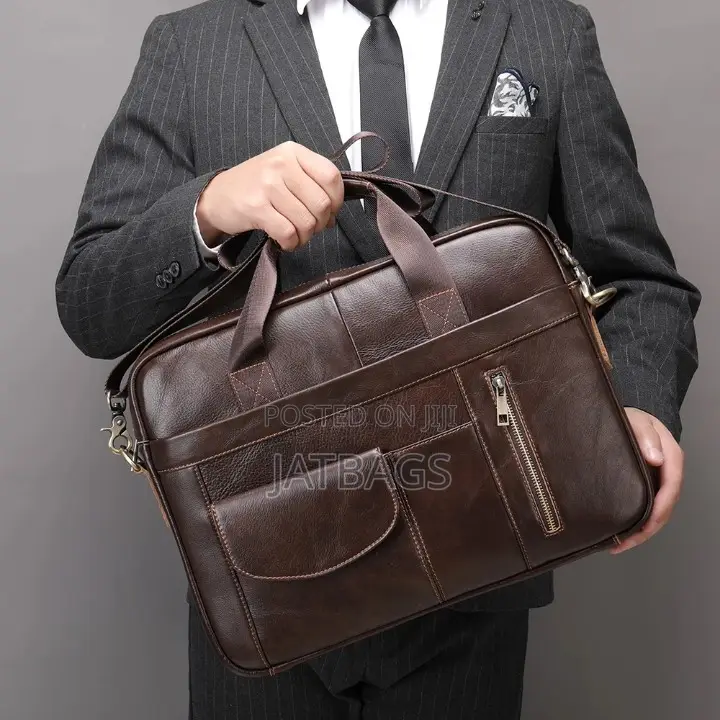 Genuine Leather Coffee Colour Bag for 14-15" Laptop (Free Delivery)