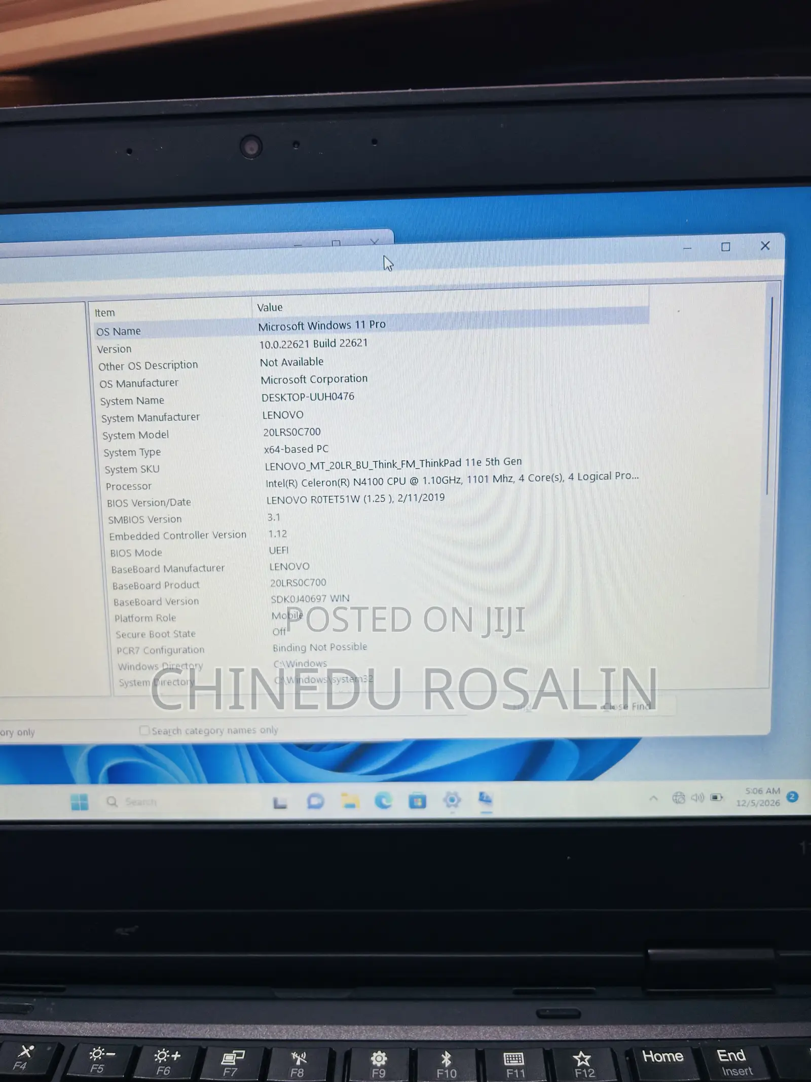 Laptop Lenovo ThinkPad 11e 8GB Intel Celeron SSD 128GB