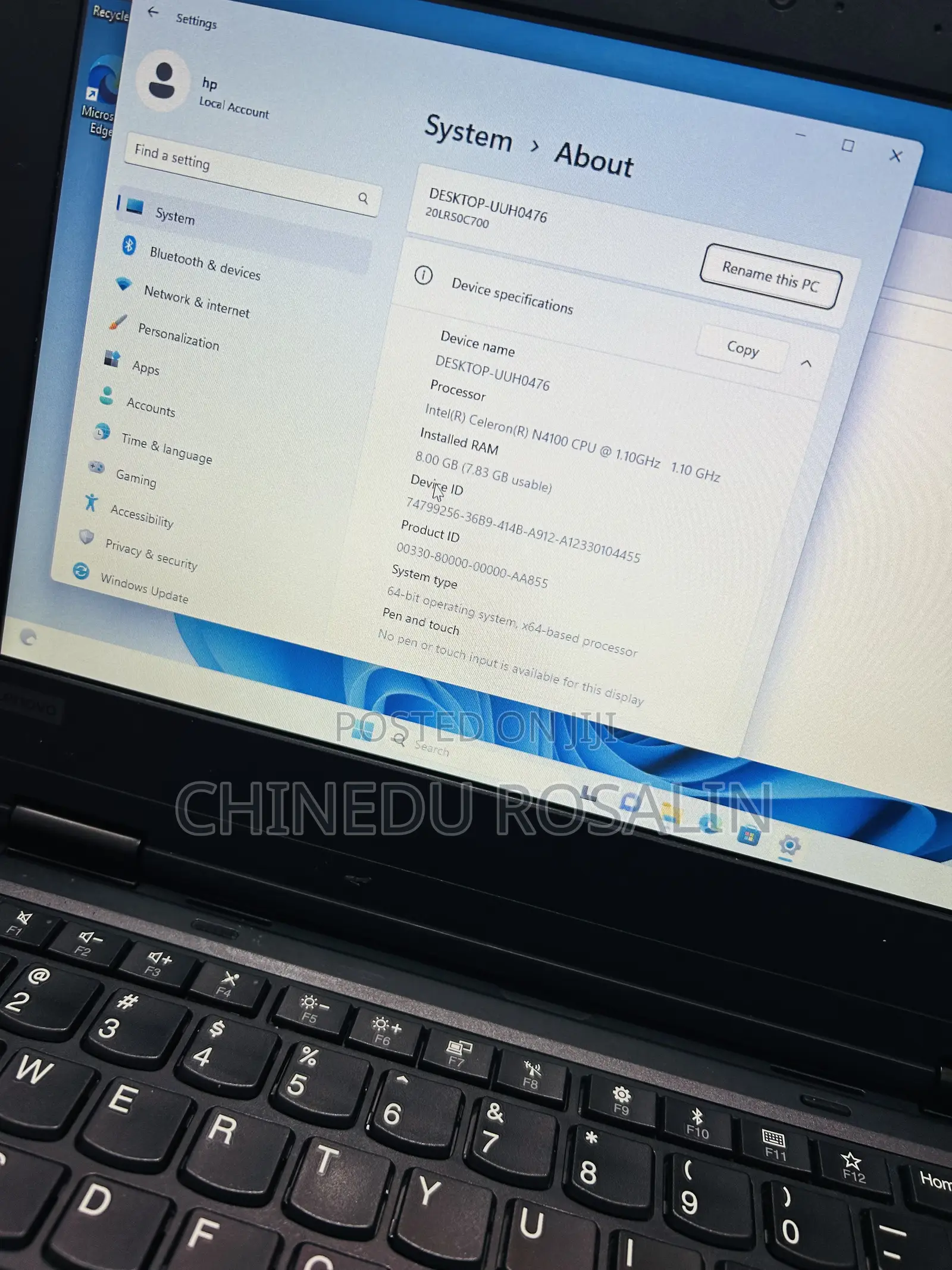 Laptop Lenovo ThinkPad 11e 8GB Intel Celeron SSD 128GB