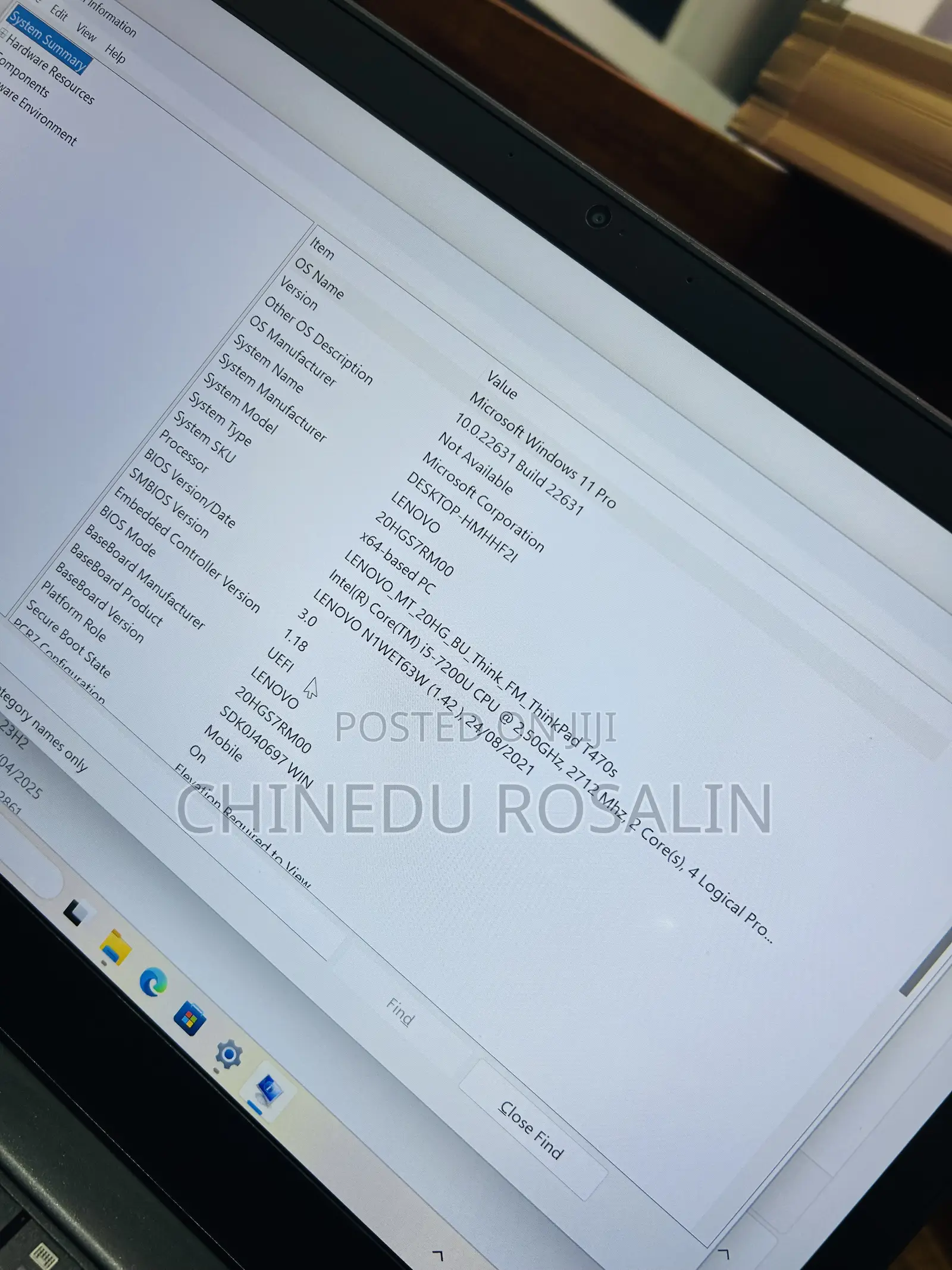 Laptop Lenovo ThinkPad T470s 8GB Intel Core i5 SSD 256GB