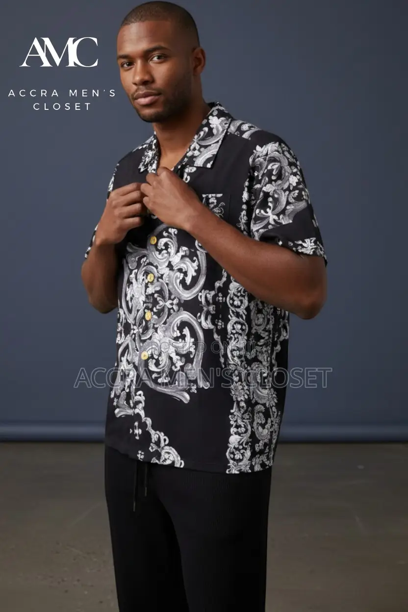Men's Two Piece Set, Short Sleeve Casual Shirt Matching Trousers